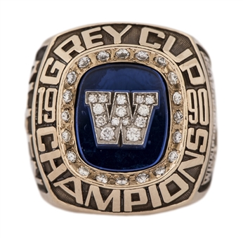1990 Winnepeg Blue Bombers Grey Cup Championship Ring